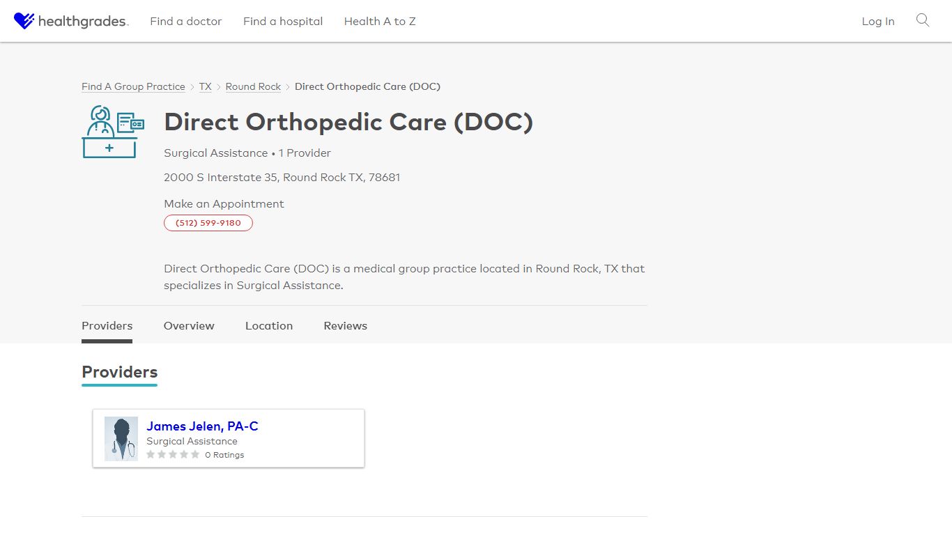 Direct Orthopedic Care (DOC), Round Rock, TX - Healthgrades