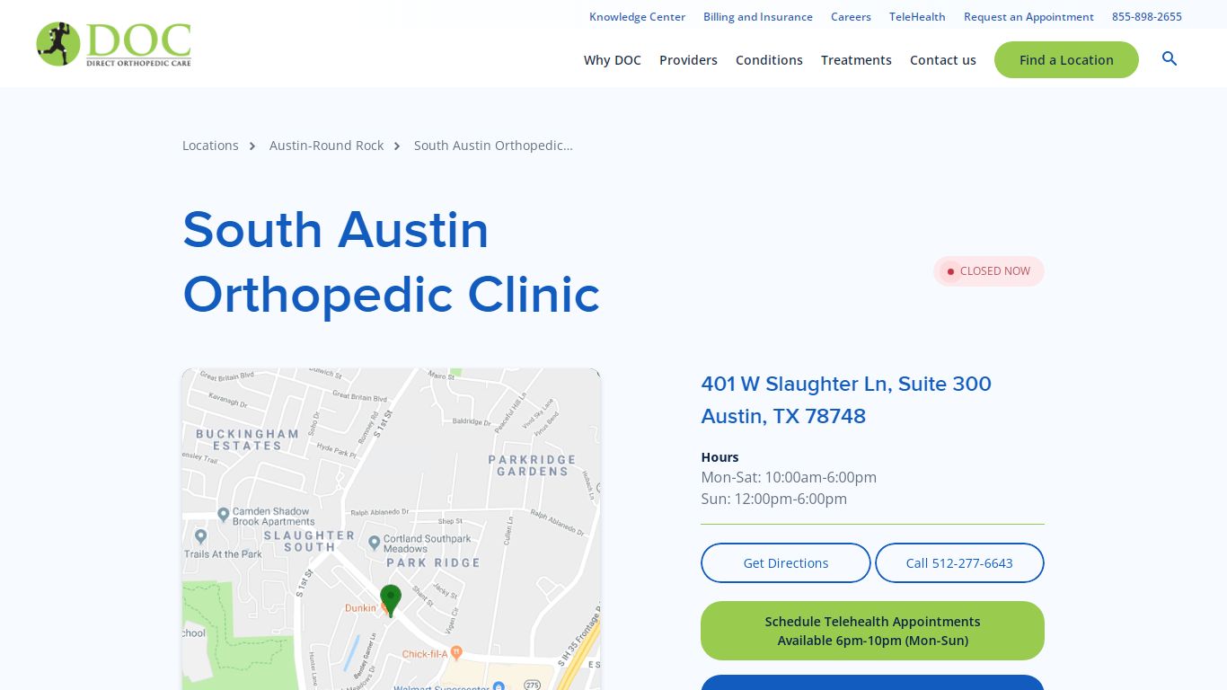 Direct Orthopedic Care | Orthopedic Clinic in South Austin TX ...