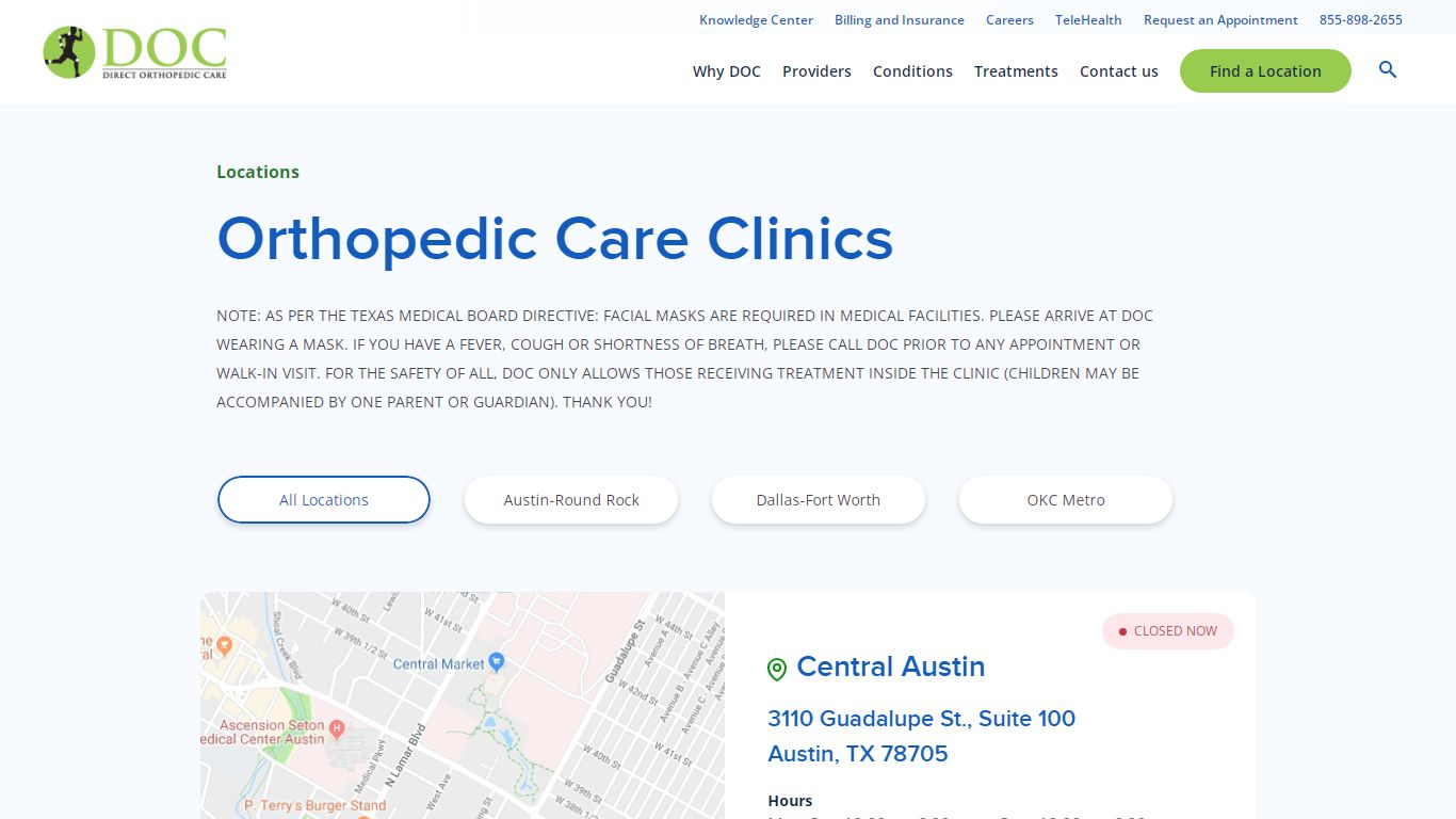 Austin, Dallas & Oklahoma City - Direct Orthopedic Care